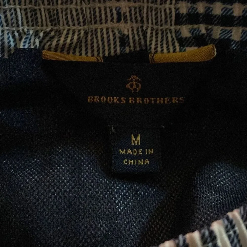 Brooks brothers men’s Patchwork blue and white swimming trunks size medium